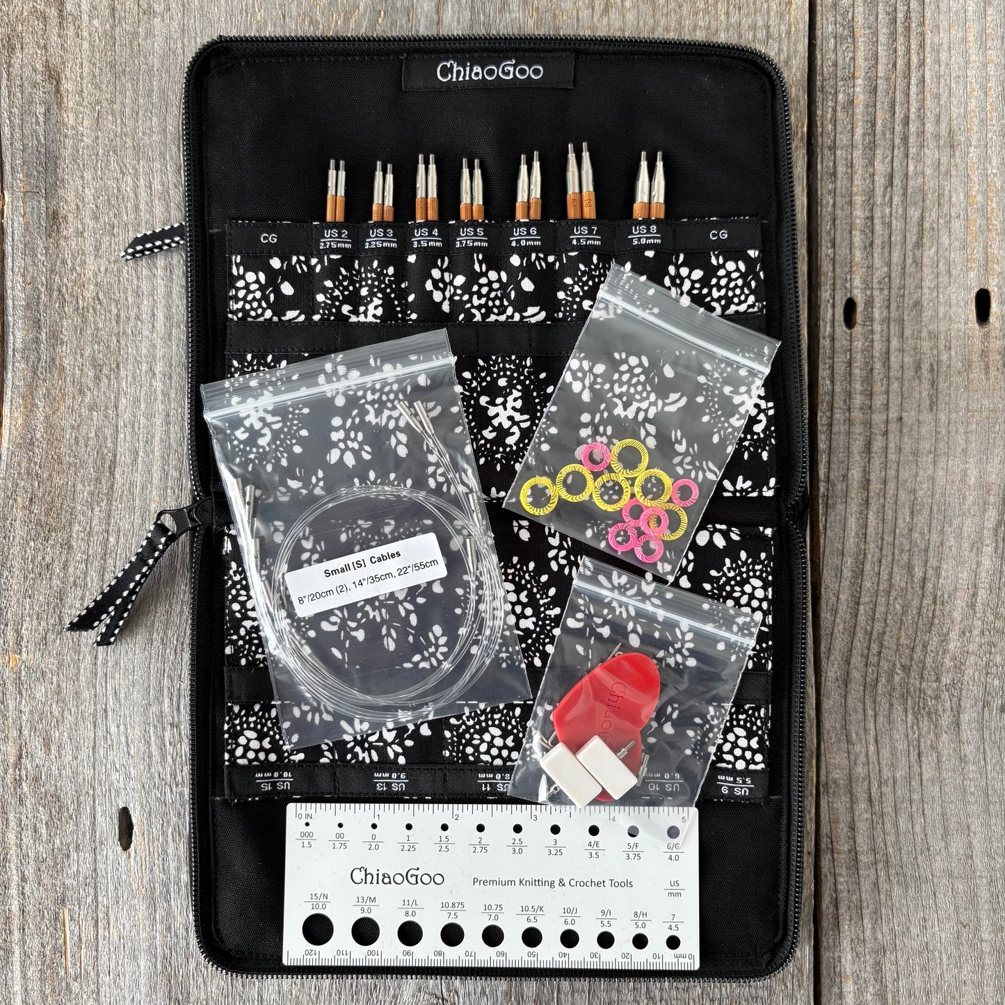 ChiaoGoo SPIN Bamboo Interchangeable Small Needle Set