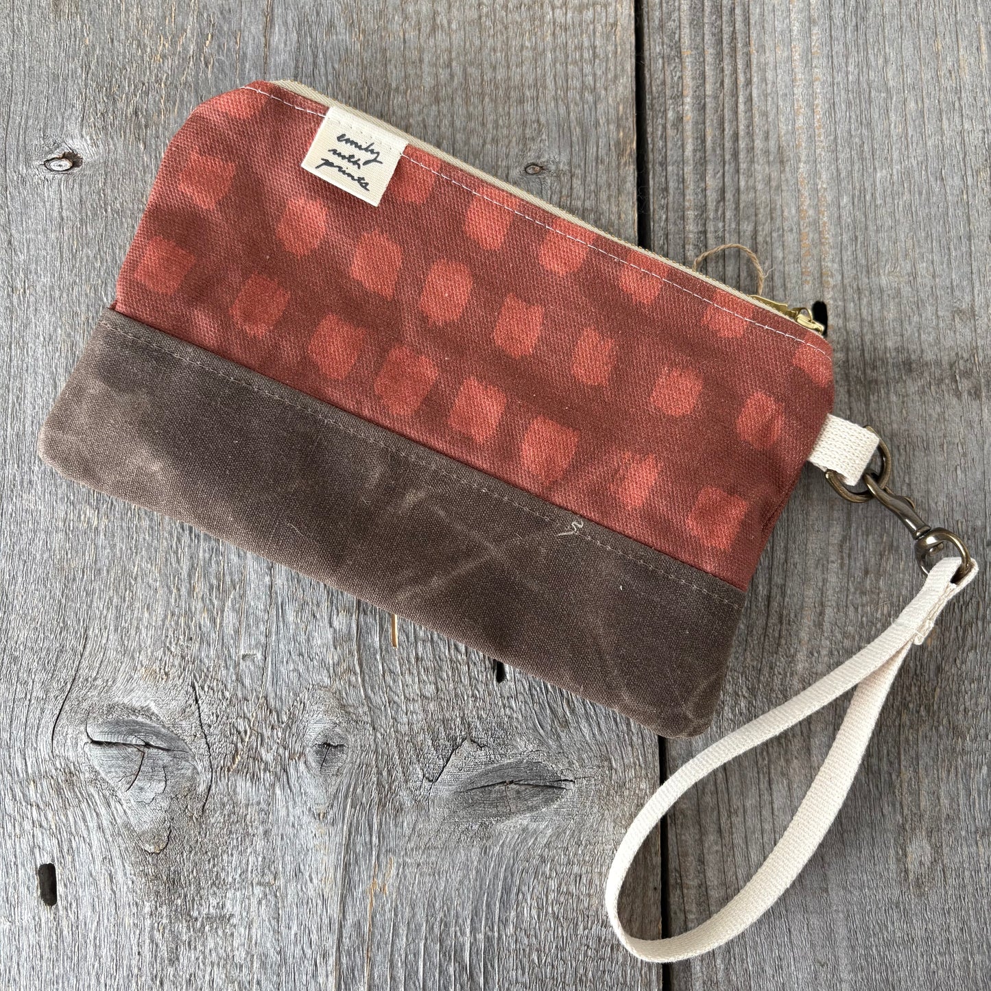 Waxed Canvas Wristlet