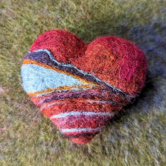 Needle Felted Agate Hearts